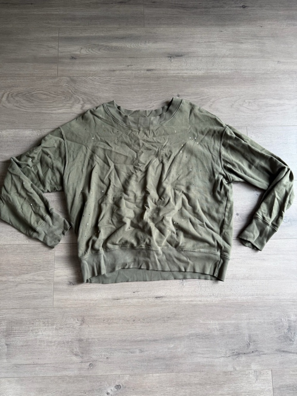 Sundry Olive Green sweatshirt with black/silver/gold dots - size 3 (large)